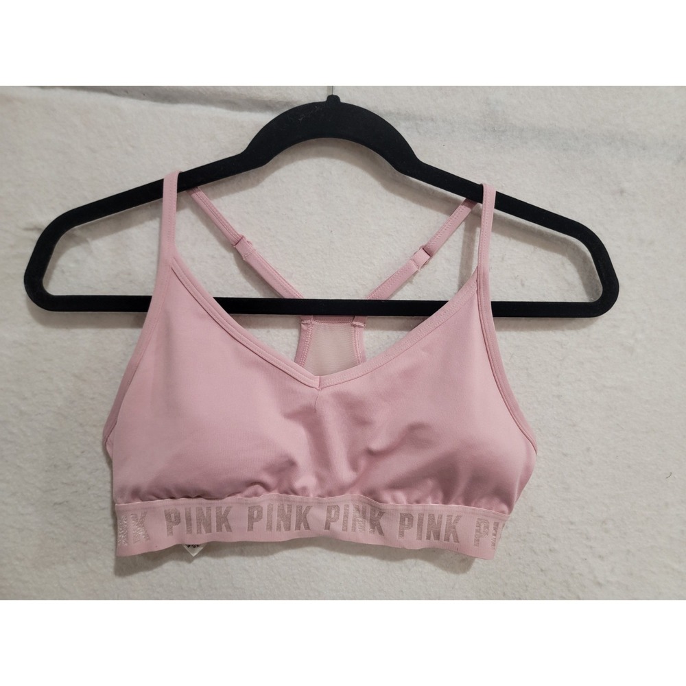 PINK Victoria's Secret Ultimate Lightly Lined Sports Bra Sz M Pink‎ Racerback